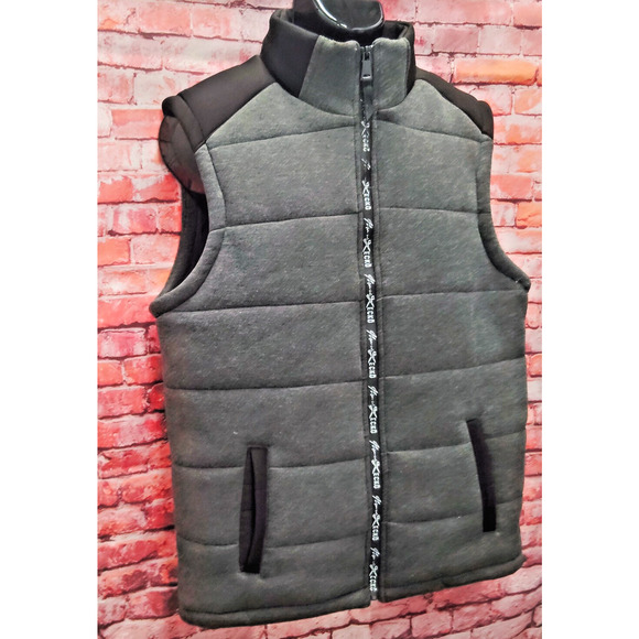Marc Ecko Puffer Vest Mens Large Gray Insulated Sleeveless Mock Neck Full Zip - Picture 3 of 8